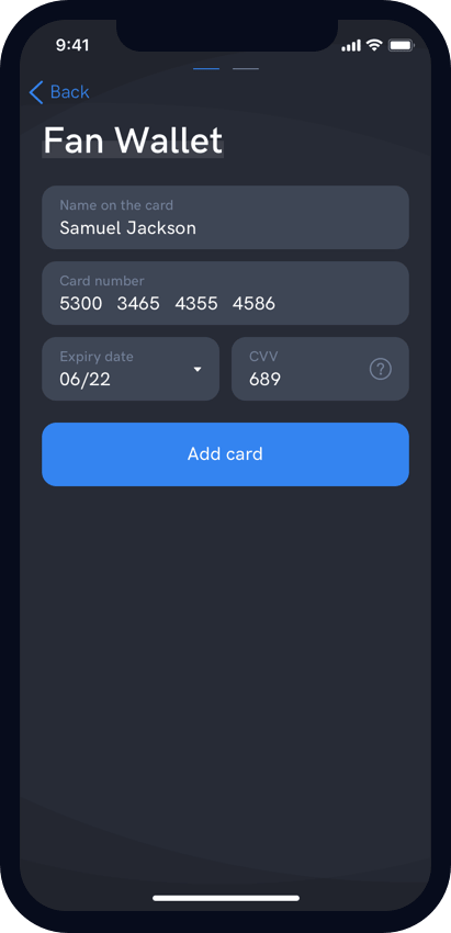 Add card to wallet