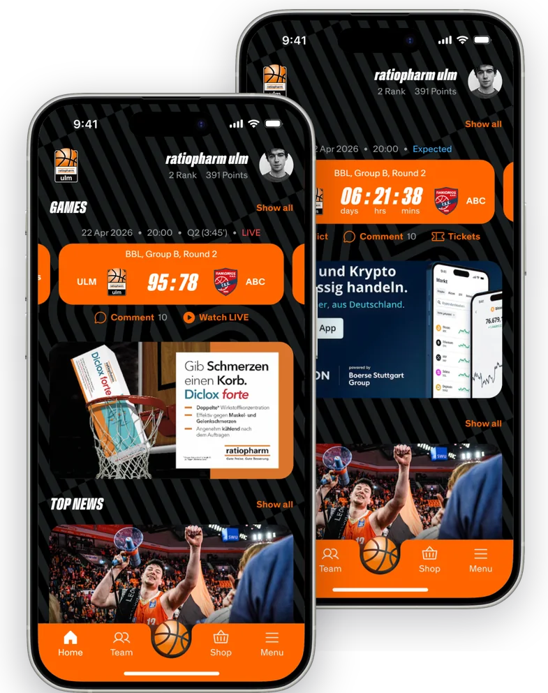 ratiopharm and BISON native placements in the ratiopharm ulm app